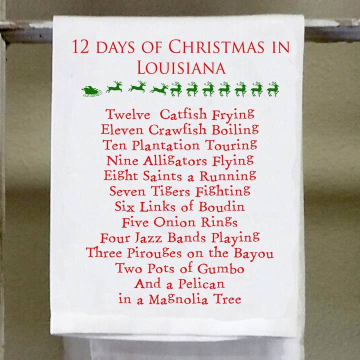 Sassy Talkin – wholesale Kökshandduk – Jul, 12 dagar av jul Louisiana