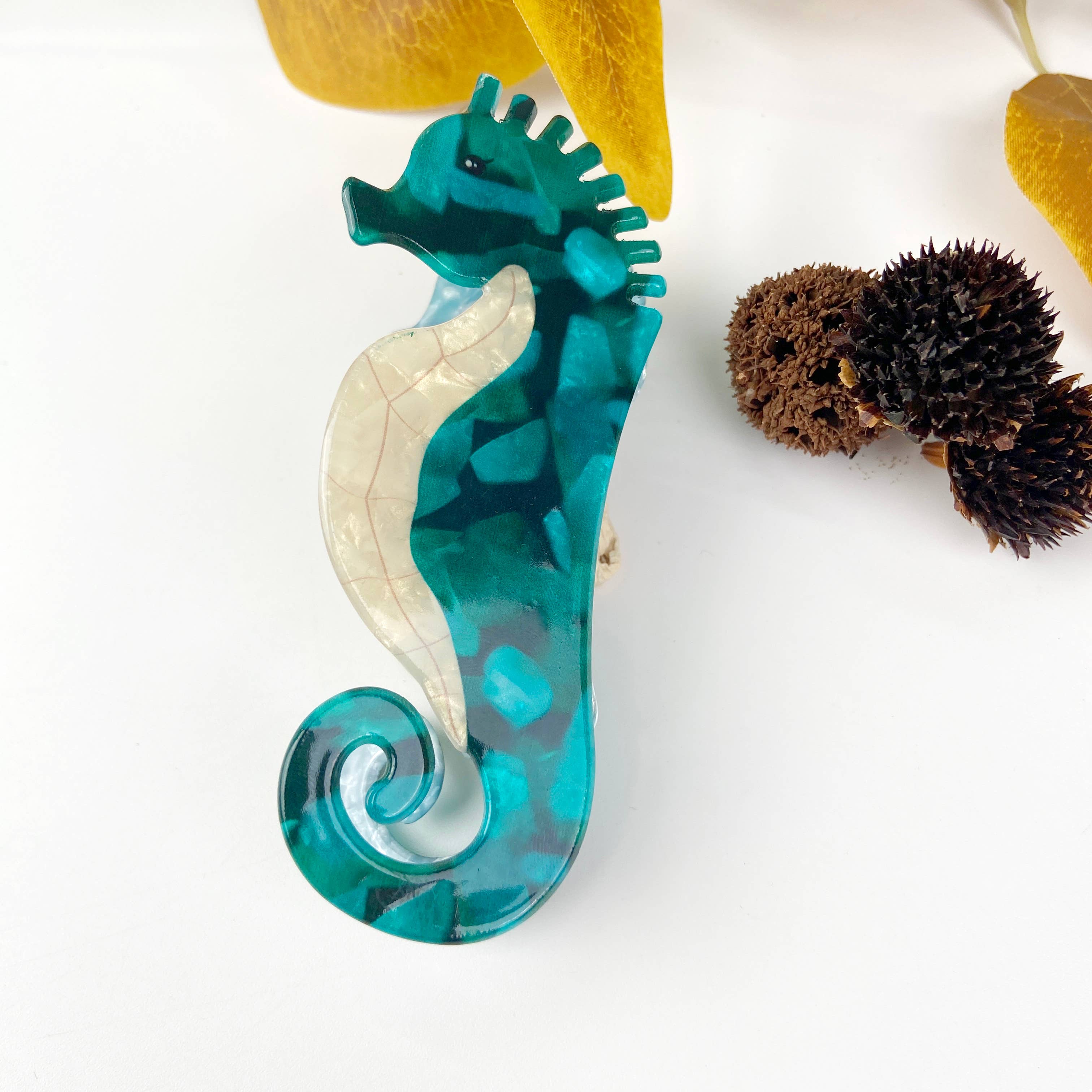 Groen Groene haarklauwclip van Seahorse voor groothandel op Faire1