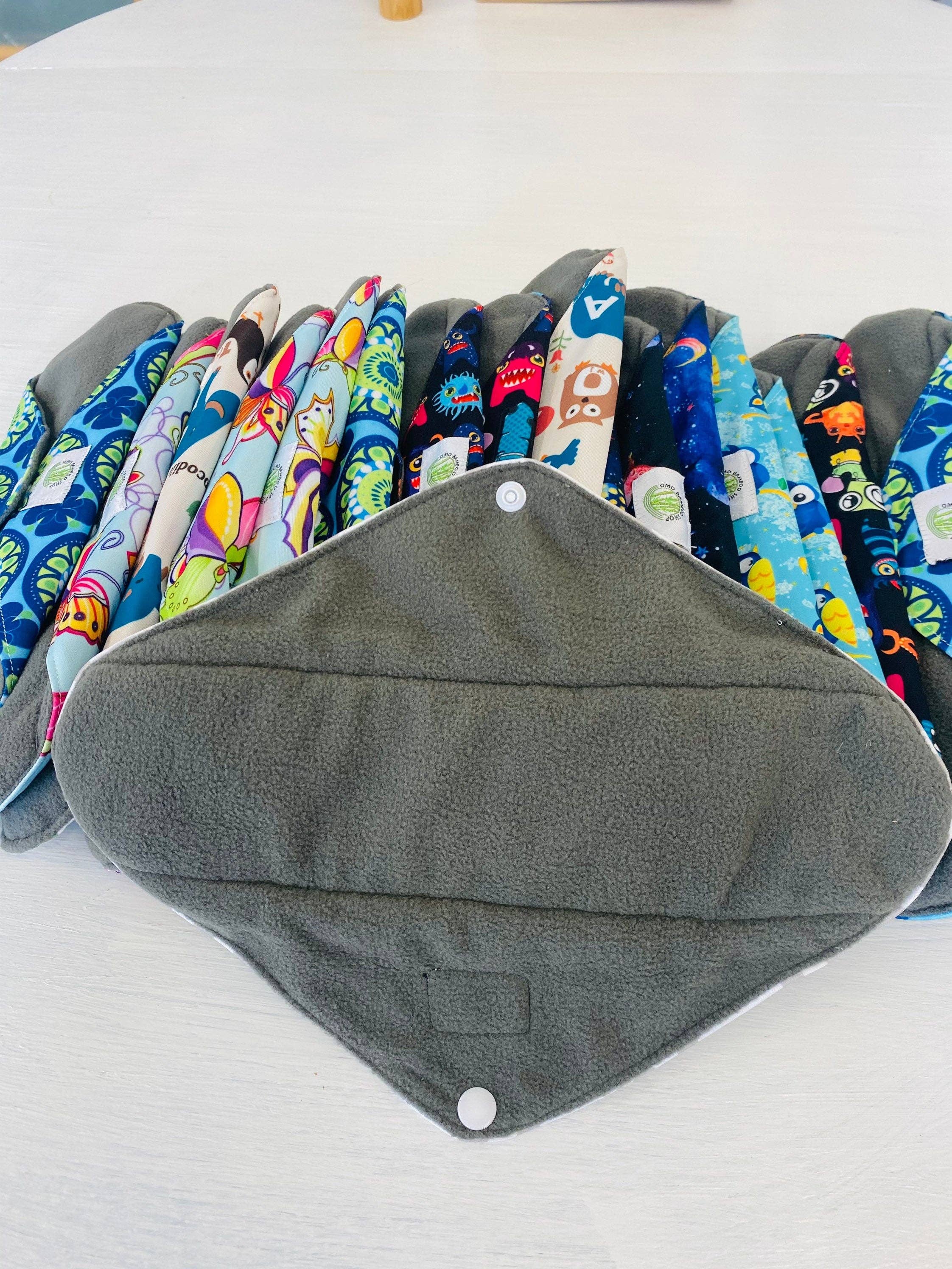 MadebyOmo - Vente Culotte menstruelle – femme - Grandes serviettes hygiéniques réutilisables l Serviette hygiénique réutilisable Grande l Serviette hygiénique naturelle l Serviette hygiénique en bambou l Tampon pour débit important1