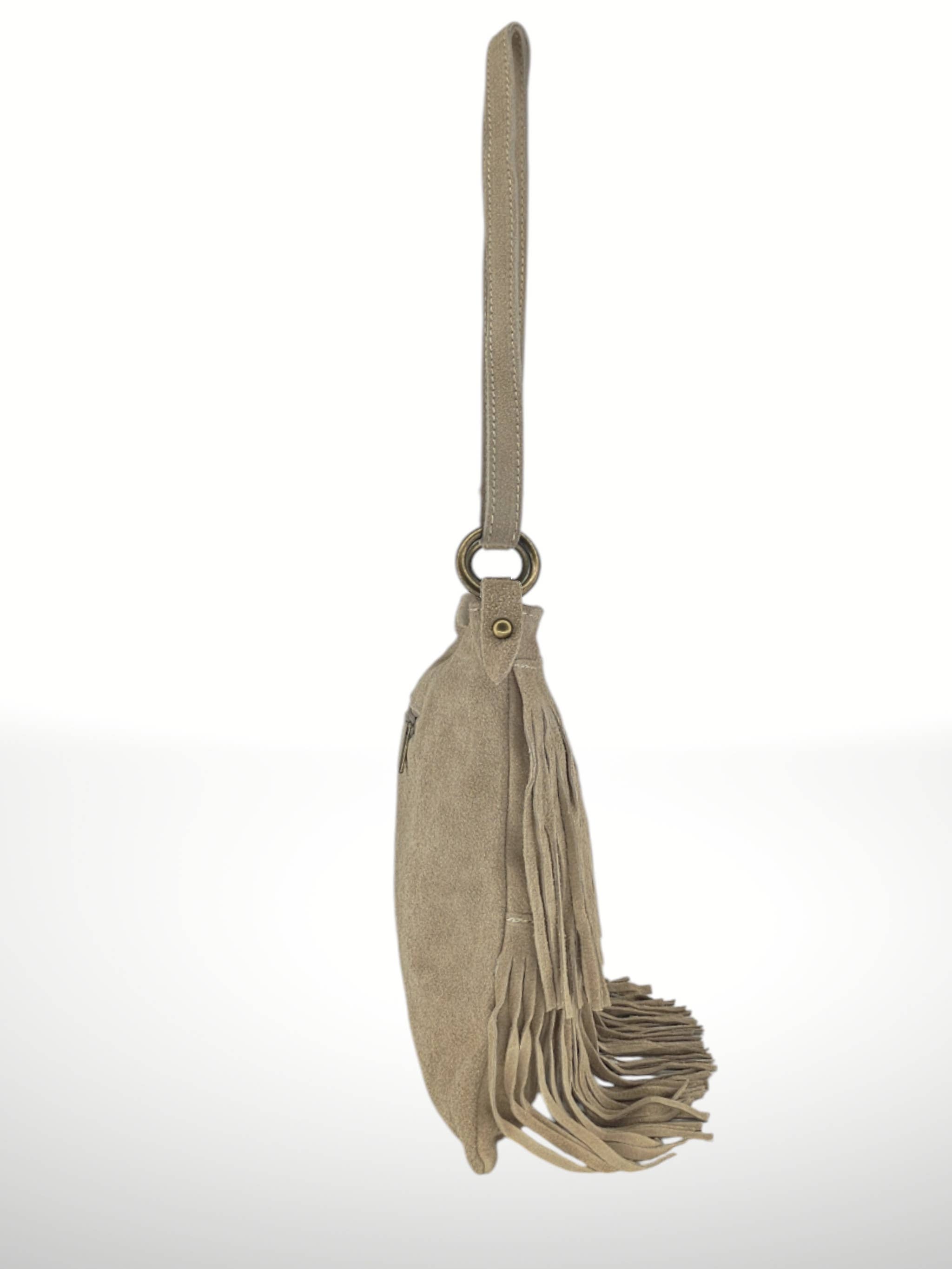 ITALIAN'S LEATHER - Wholesale Crossbodytas - Dames - Suède leren tas Cascade met franjes20