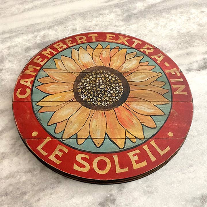 Yellow Sunflower on Blue Lazy Susan for wholesale by Darrellene Designs, LLC