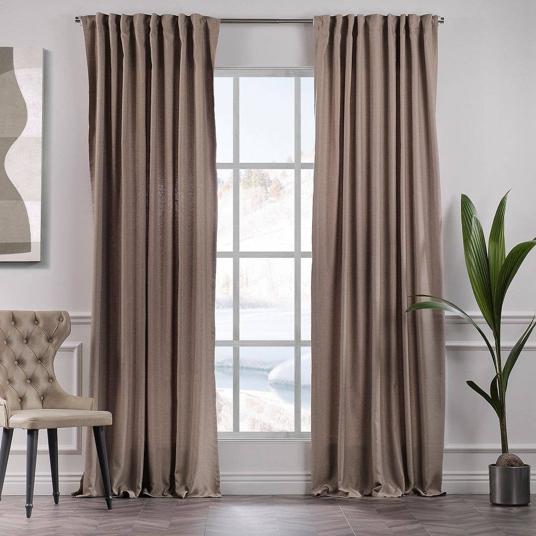 Bes Home Design - Wholesale Curtain - Extra Long Faux Linen Decorative  Custom Size Curtain16
