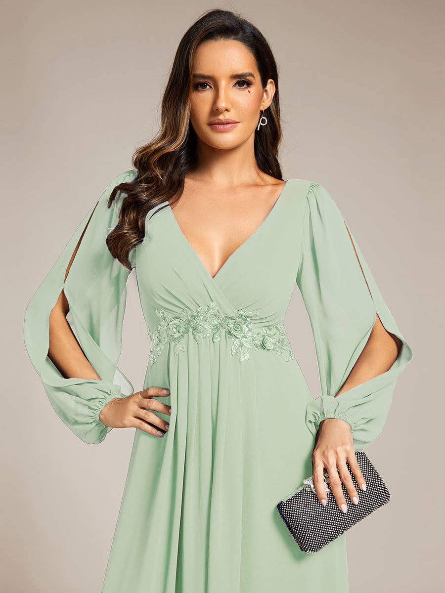 Ever-Pretty - Vente Robe de soirée – femme - Robes formelles à manches longues et à manches lanternes, longueur au sol47
