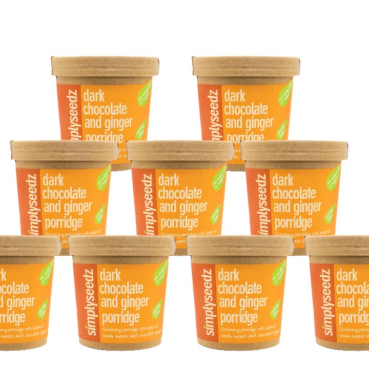 Simplyseedz - Wholesale Oats - Quick Porridge Oat Pots 9 x 60g pots Dark Chocolate & Ginger2