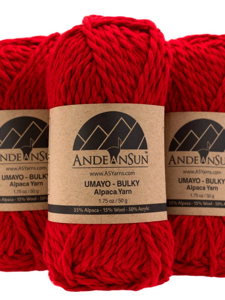 Alpaca Blend Yarn (Weight #5) BULKY - SET OF 3 Skeins for wholesale by AndeanArt
