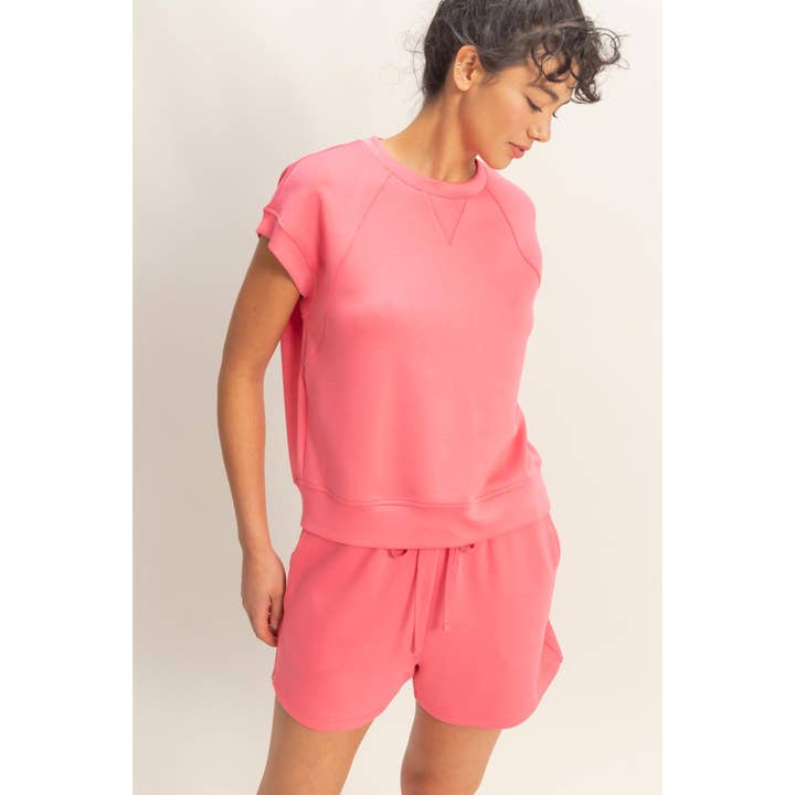 Crew Neck Sleeveless Top And Shorts Set for wholesale by Double Zero
