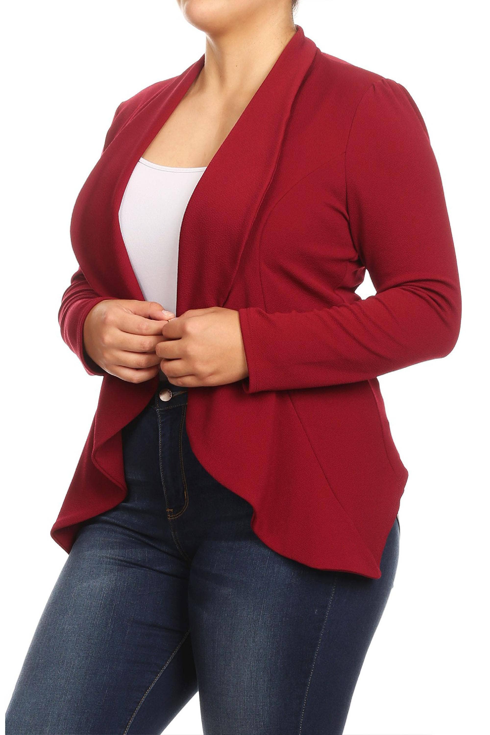 MOA COLLECTION – Blazer - Mulher por atacado – Jaqueta feminina sólida de mangas compridas para escritório2