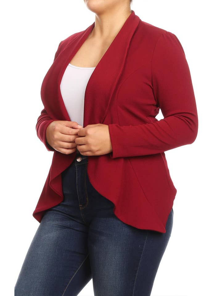 MOA COLLECTION – Blazer - Mulher por atacado – Jaqueta feminina sólida de mangas compridas para escritório2