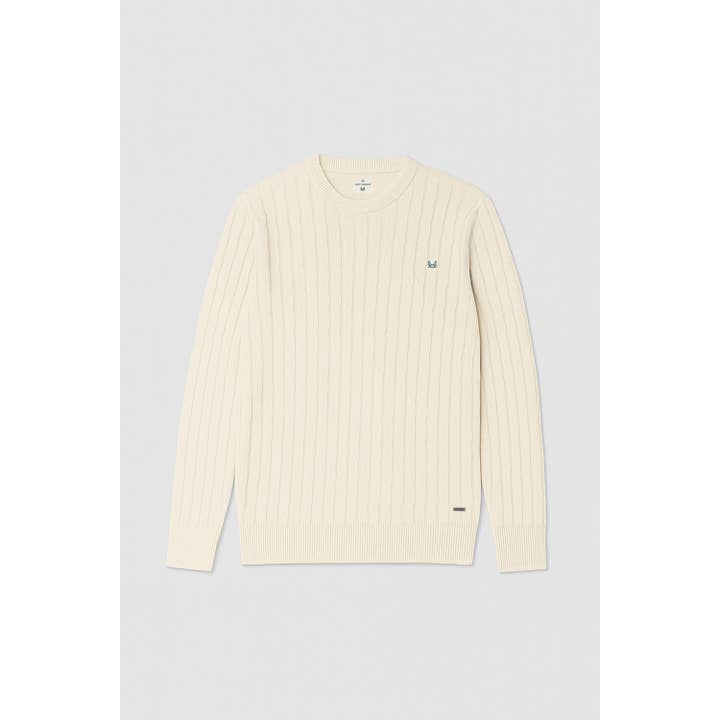 Beige Cable Knit Sweater for wholesale by Custi Mikelo: Men's Clothing & Christmas Gifts