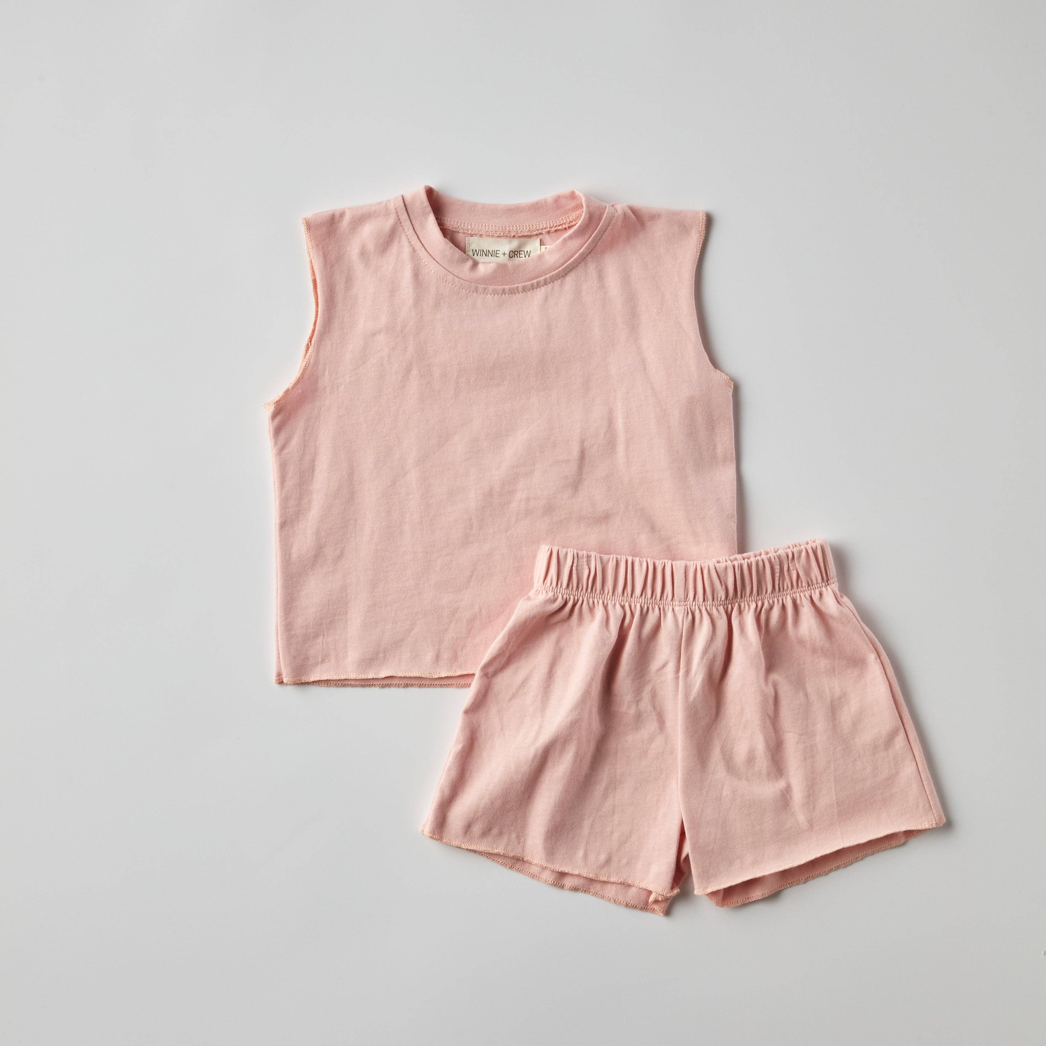 Winnie + Crew - Wholesale Top & Short Set - Kids - Remy Set in Pink1