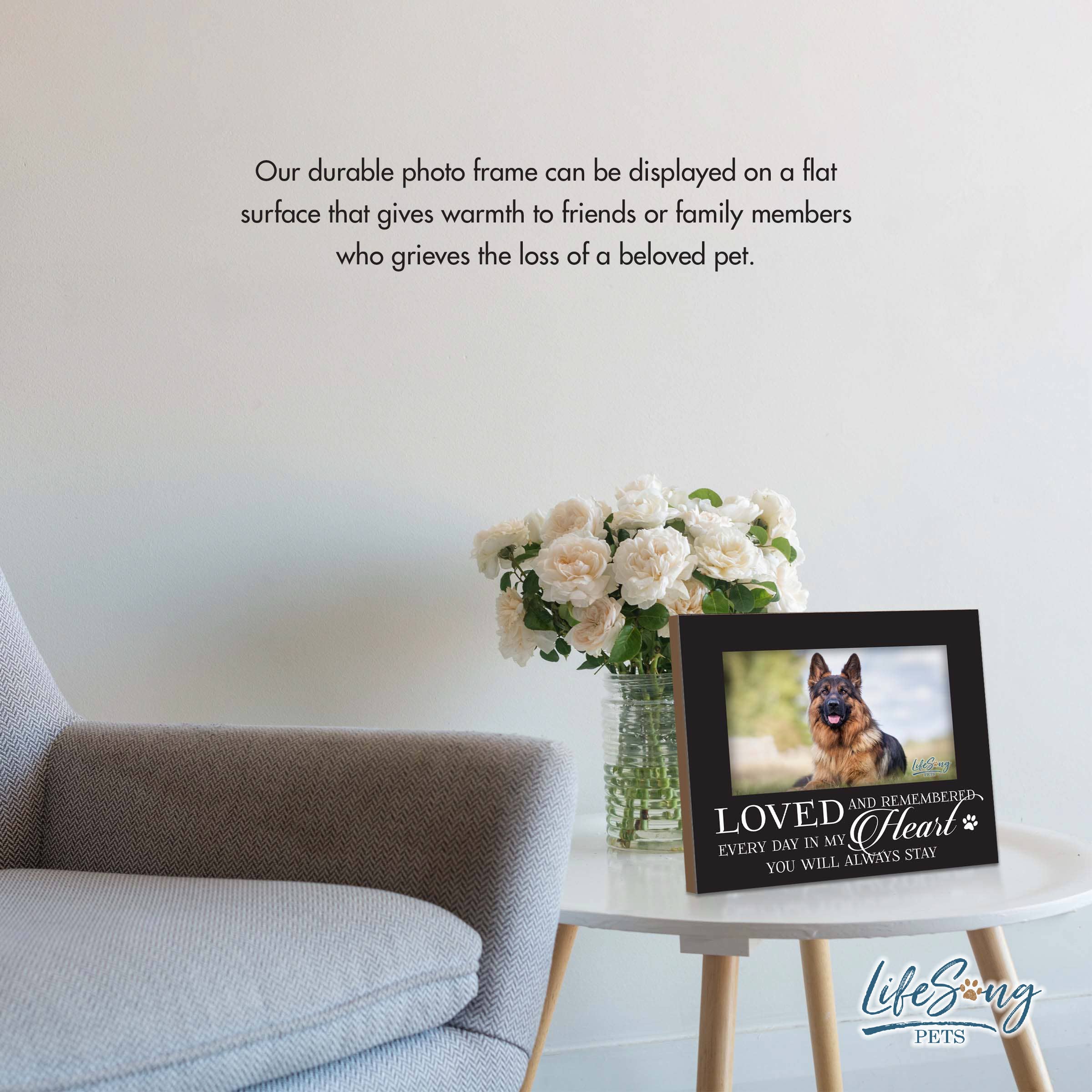 LifeSong Milestones - Wholesale Picture Frame - Dog Memorial Wooden Picture Frame – Loved and Remembered 4