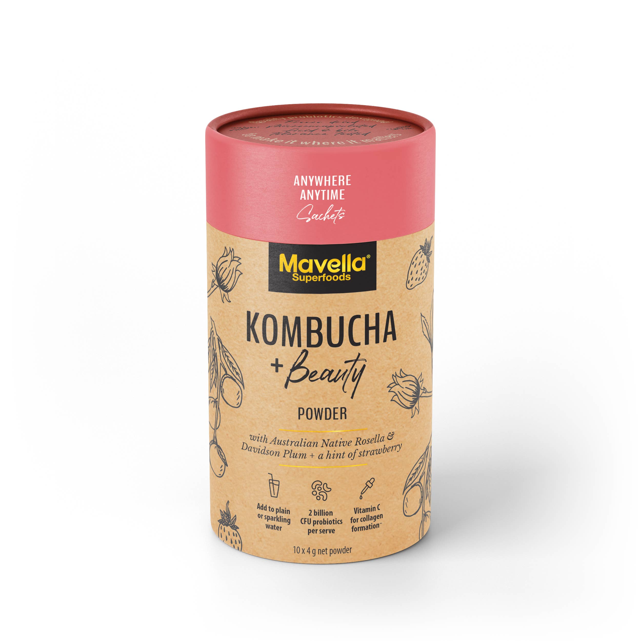 Mavella – wholesale Kombucha – Kombucha Beauty Cannister Can - 10 x 4g påsar