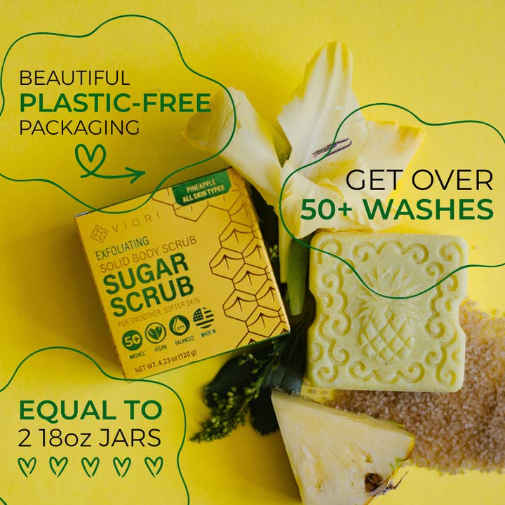 Viori Beauty - Wholesale Body Scrub/Exfoliant - LIMITED Sugar Scrub Bar | Pineapple2