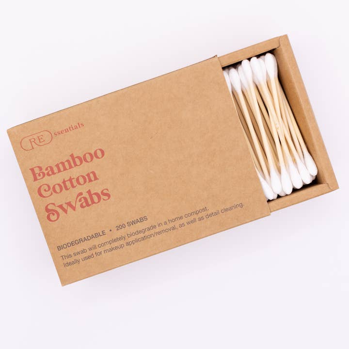 Bamboo Cotton Swabs (200 Count) for wholesale by REssentials
