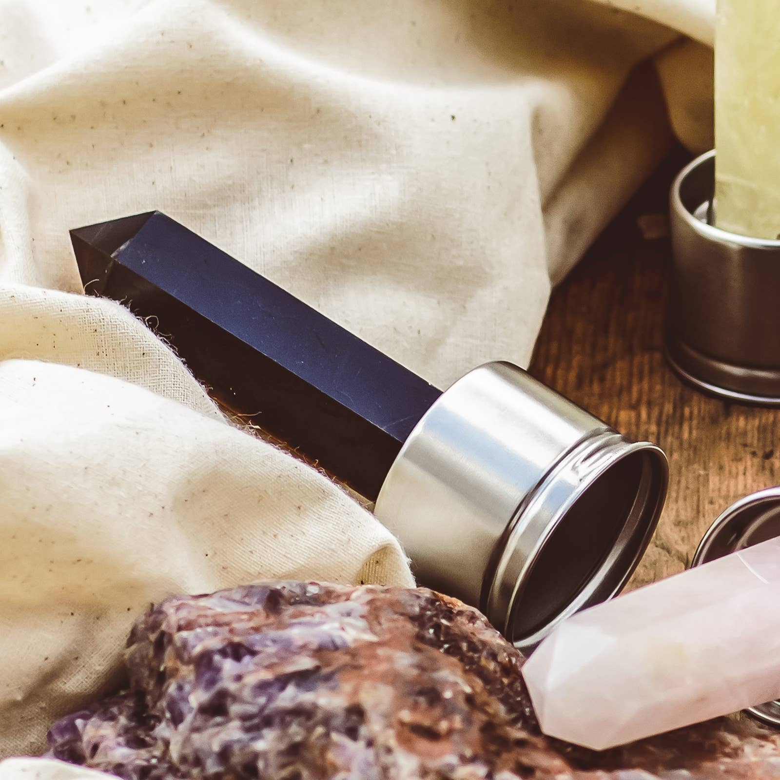 Mindful Living Co. - Wholesale Water Bottle - Crystal Infused Glass Water Bottle, Black Obsidian3