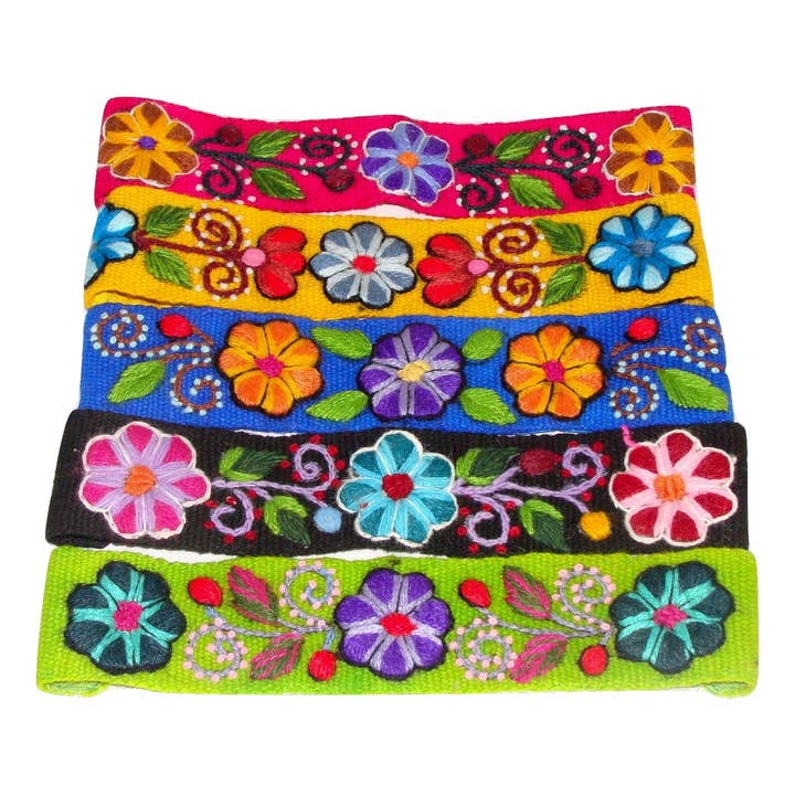 Sanyork Fair Trade - Wholesale Fashion Headband - Women's - Headband Hand Embroidered Huancavelica Floral Patterned One
