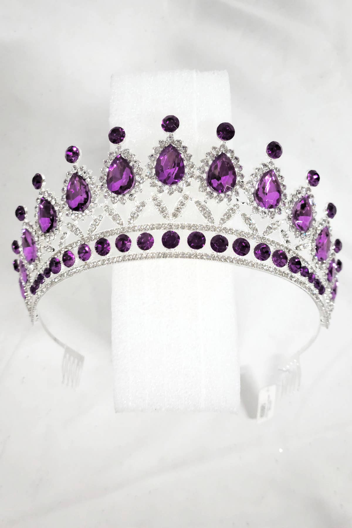 Chicas - Wholesale Tiara - Women's - One Size Fits All Metal Tiara With Jewel Rhinestones HT879-53