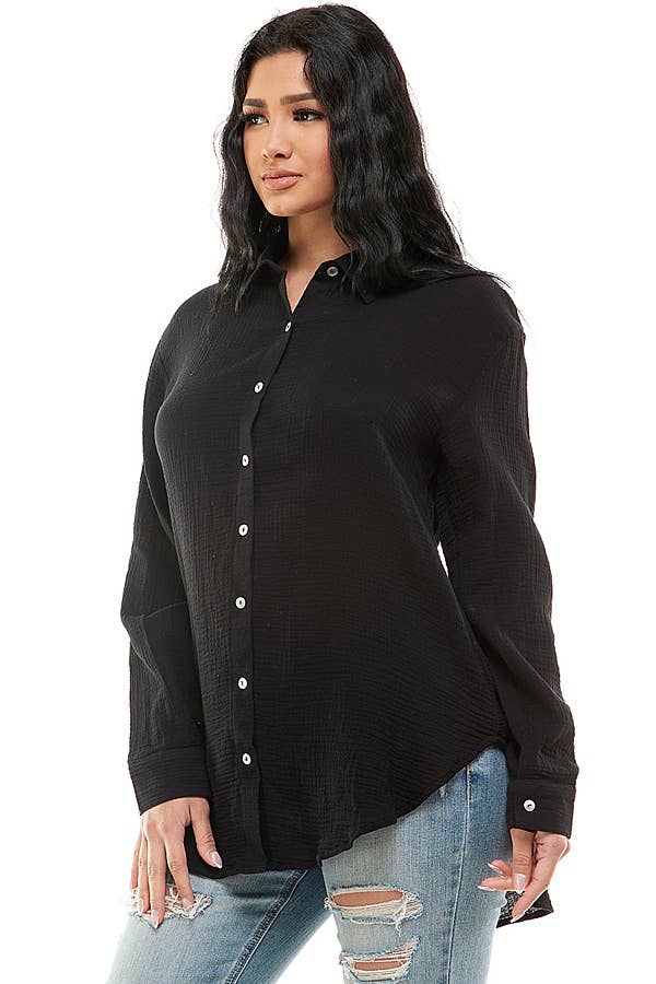 Veracci – wholesale Tröja med knappar – Dam – Dubbel gasväv Weekend Button-Down skjorta25