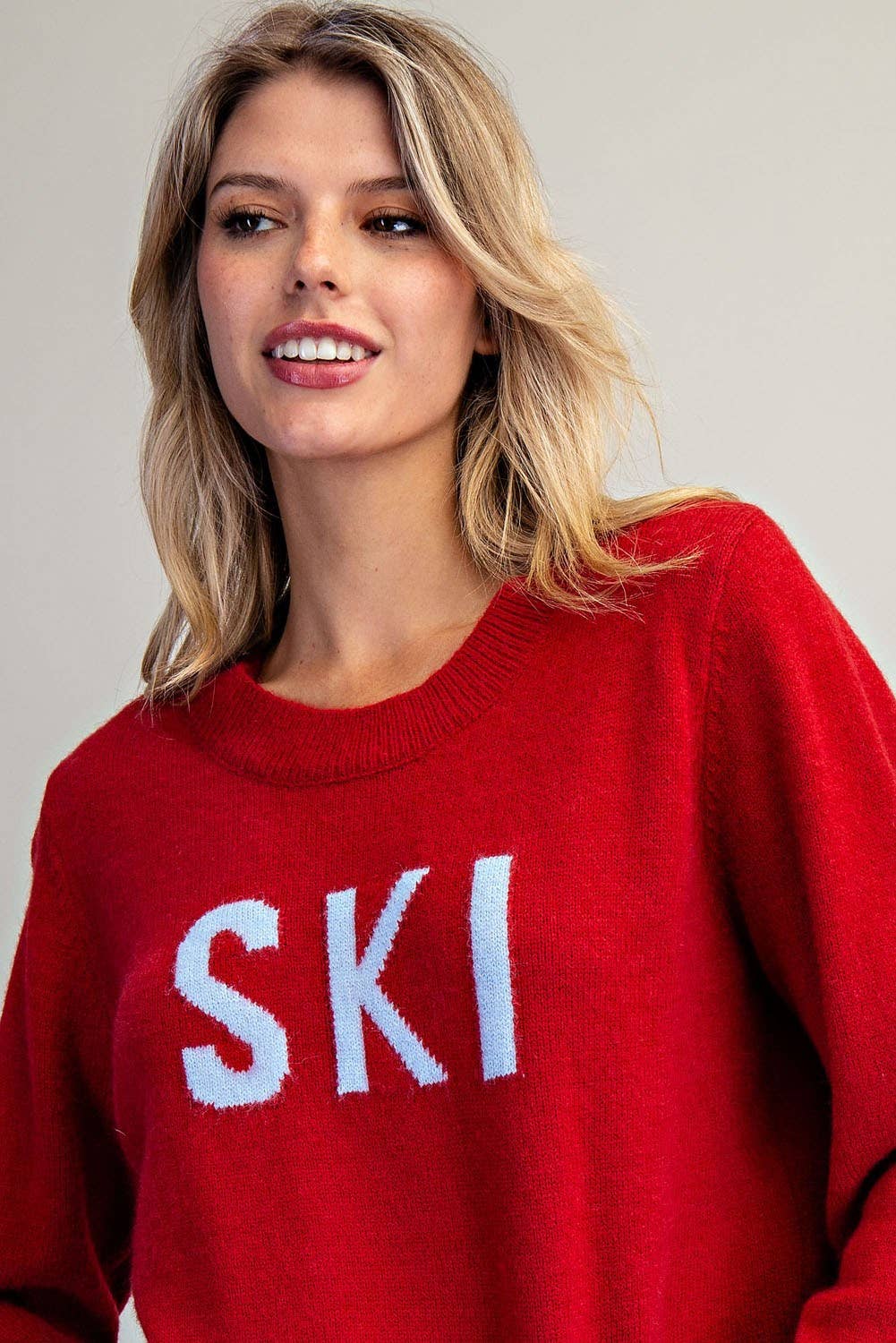 PURPUR PL9681 - PULLOVER MIT FETTEM SKI-SCHRIFTZUG UND GESTREIFTEN BÜNDCHEN für den Großhandel auf Faire12