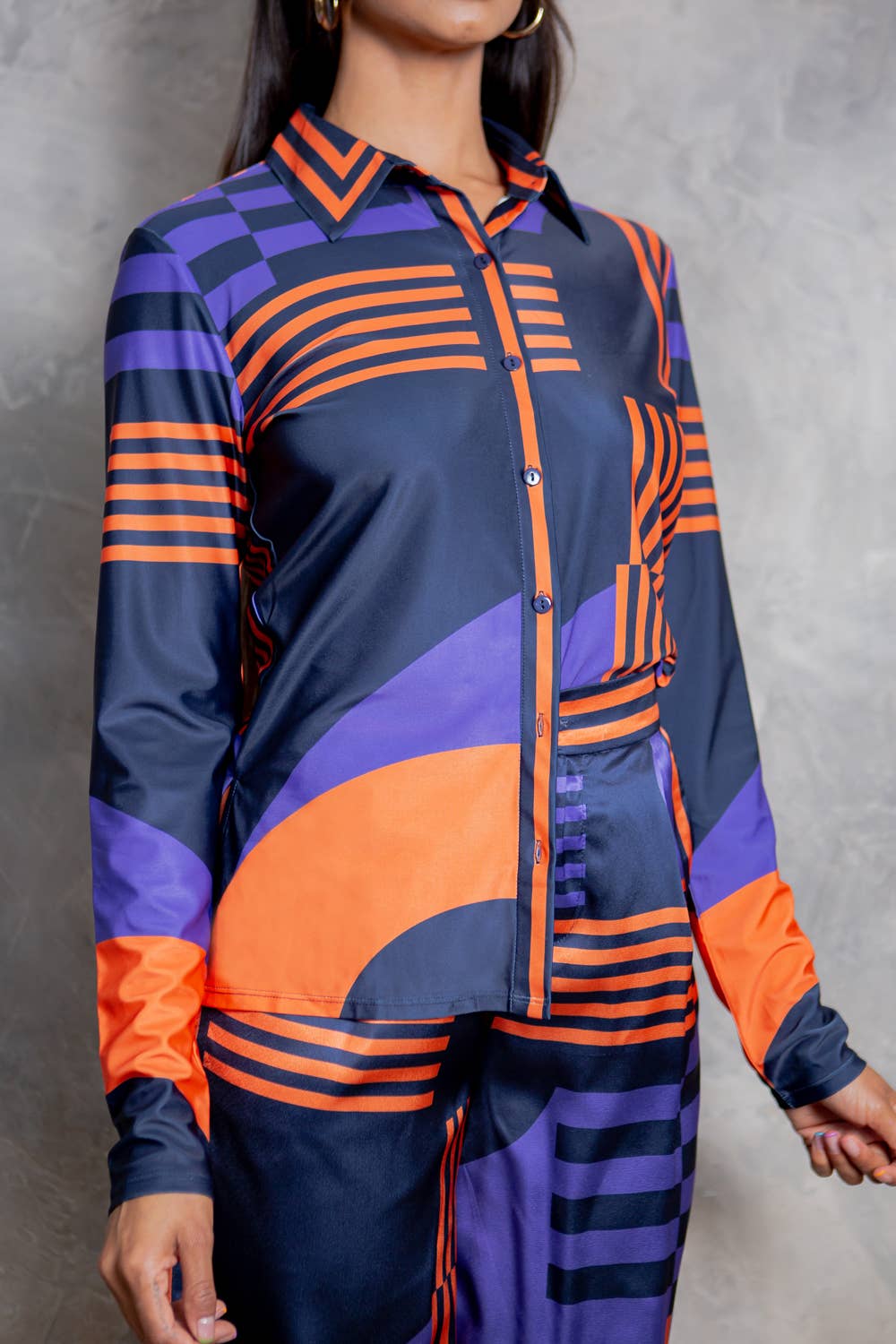 Her Bottari - Wholesale Top & Pant Set (NOT Loungewear) - Women's - BT5833-SET_Button Up Shirt and Wide Pants Set-BROWN11