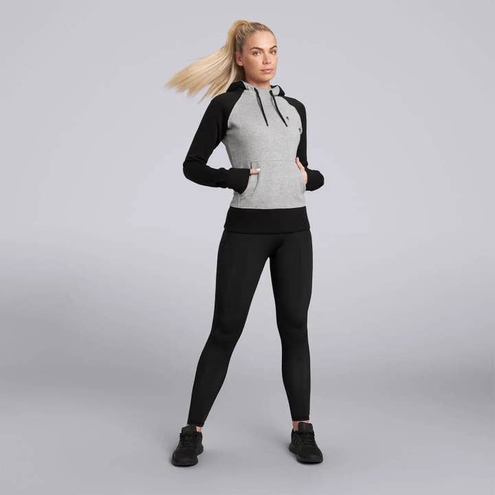 Female Everyday Hoodie - Grey/Black for wholesale by HPE Activewear