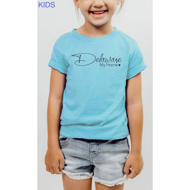 Delaware My Home USA States Kids Graphic Tee for wholesale by Kids By Kissed Apparel