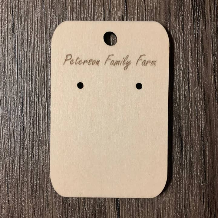 25 Wooden Earring Cards for wholesale by Peterson Family Farm