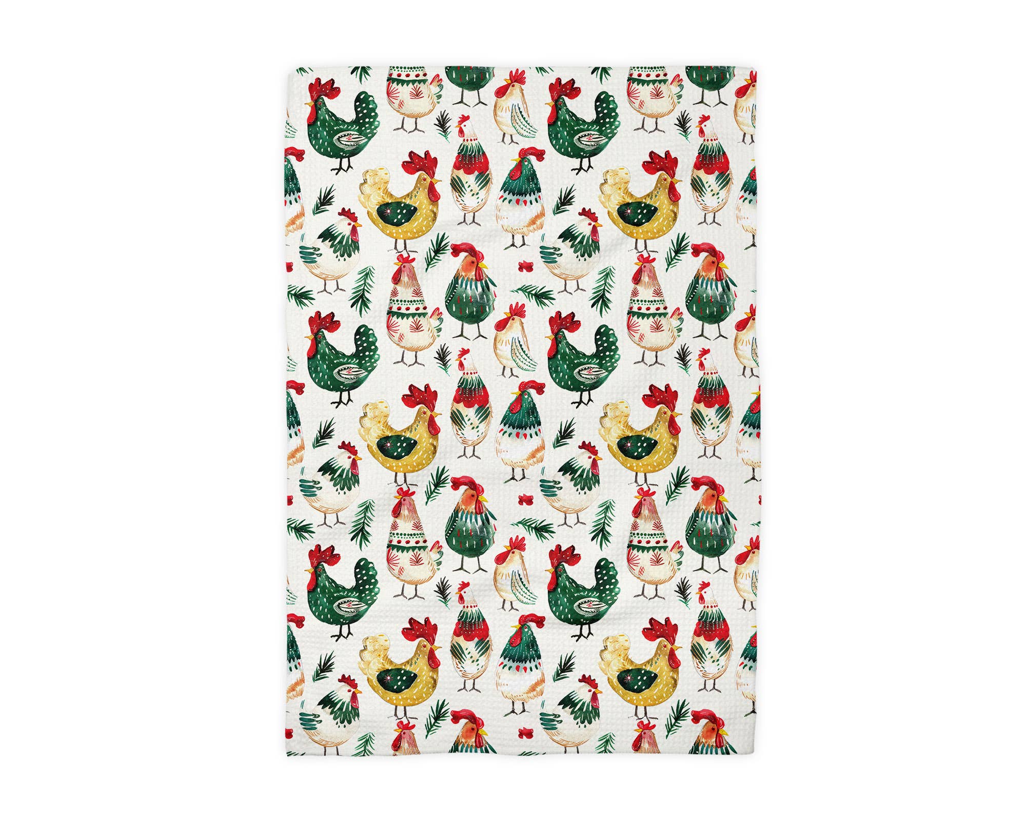 Canary Road - Wholesale Tea Towel - Christmas Chicken Collage Farmhouse Homestead Kitchen Towel1