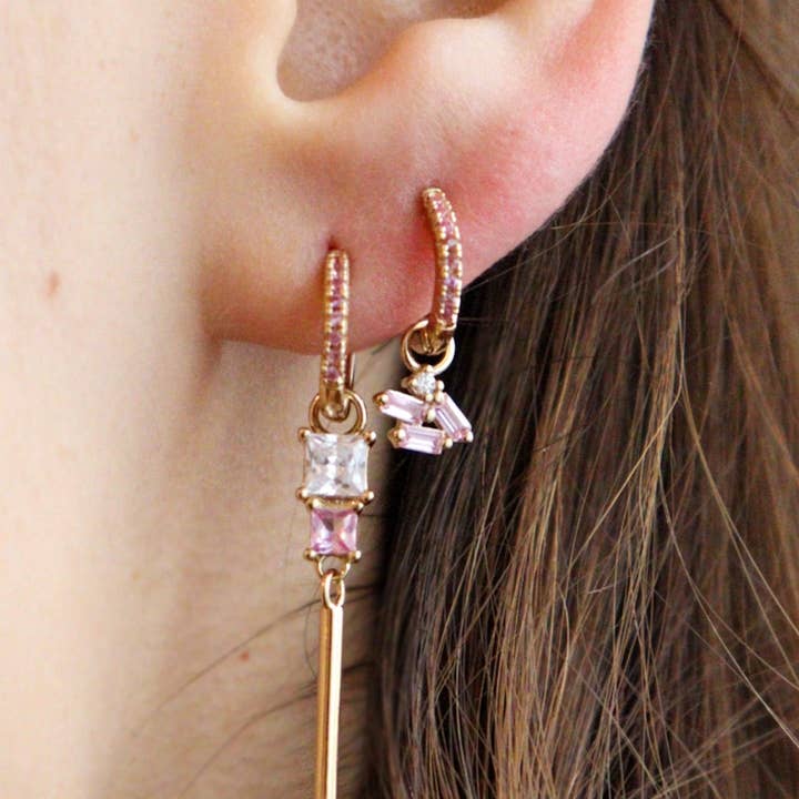 Waekura – wholesale Huggie earrings – Mini Brilliant Creole - Pink1