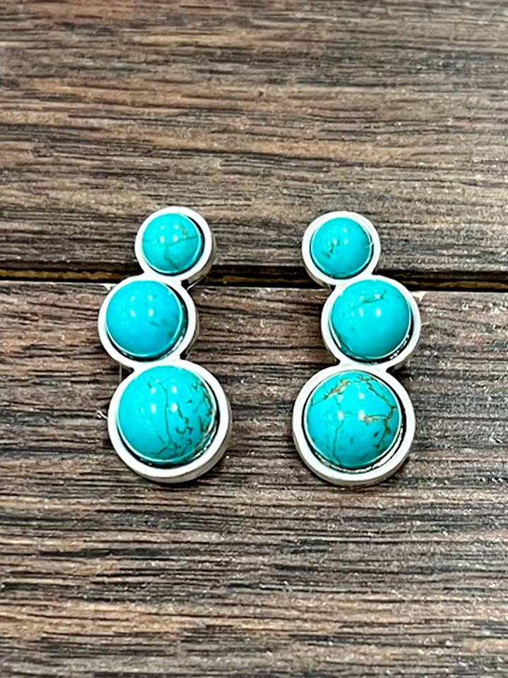 724674, Pendientes de tuerca con turquesa para venta al por mayor de ISAC Trading Inc