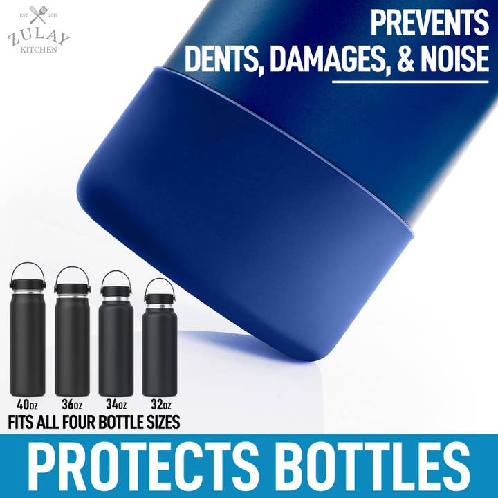 Zulay Kitchen - Wholesale Water Bottle - Protective Silicone Boot for for 3.5" Diameter Water Bottles