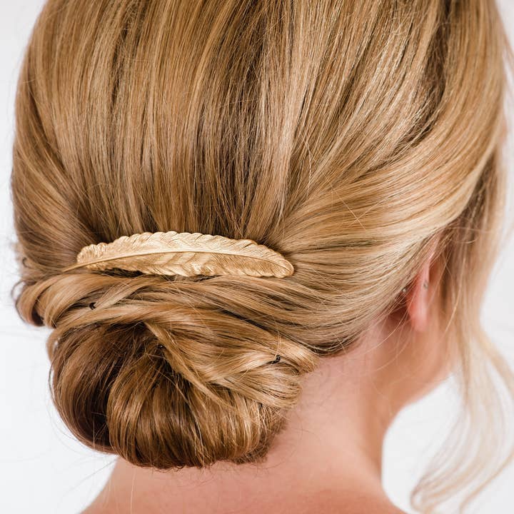 A Pocket of Posies - Wholesale Hair Pin - Big Feather Hair Comb - Verdigris Patina1