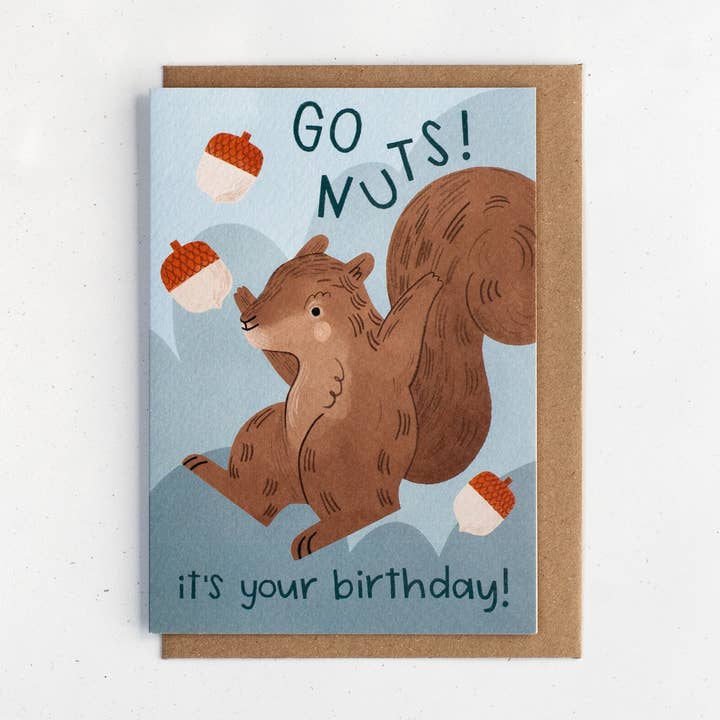 Squirrel Birthday Card for wholesale by Natà lia Juan Abelló