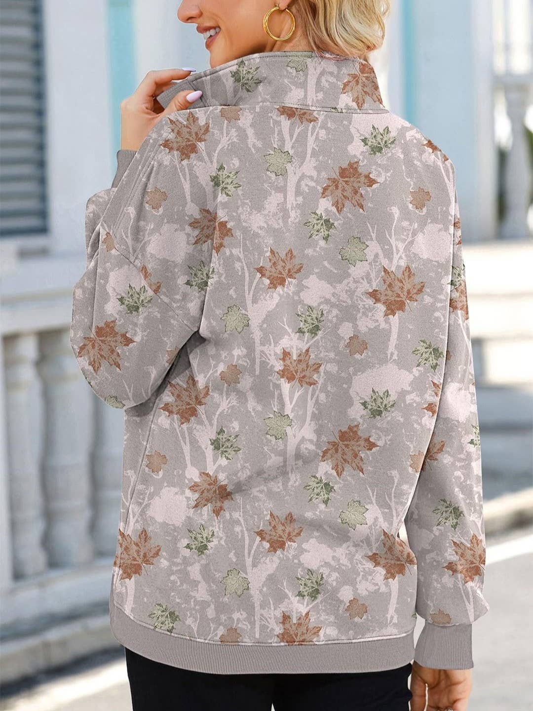 Rosa Clothing - Wholesale Sweatshirt - Women's - Western Retro Camo Tree Branch Collared Sweatshirt5