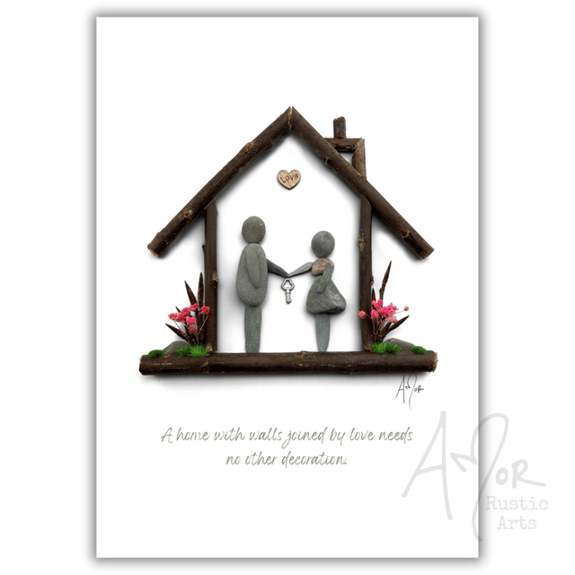 AMor Rustic Arts - Wholesale Art Print - New Home Pebble Art Print1