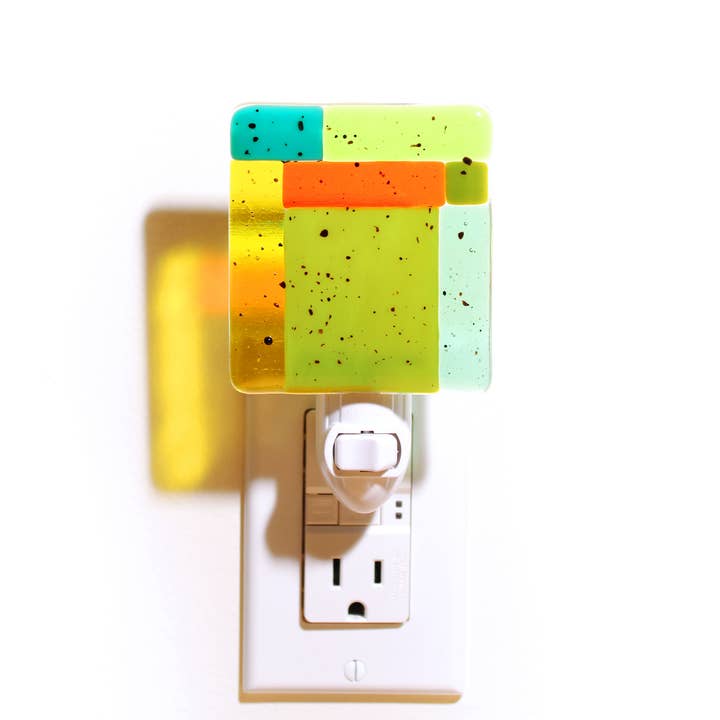 Danielle Styles Glass - Wholesale Night Light - Green Lloyd Fused Glass Nightlight