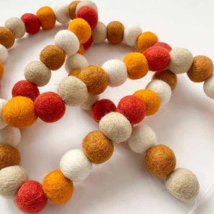The Best Fall Felt Ball Garland for wholesale by Wool Jamboree