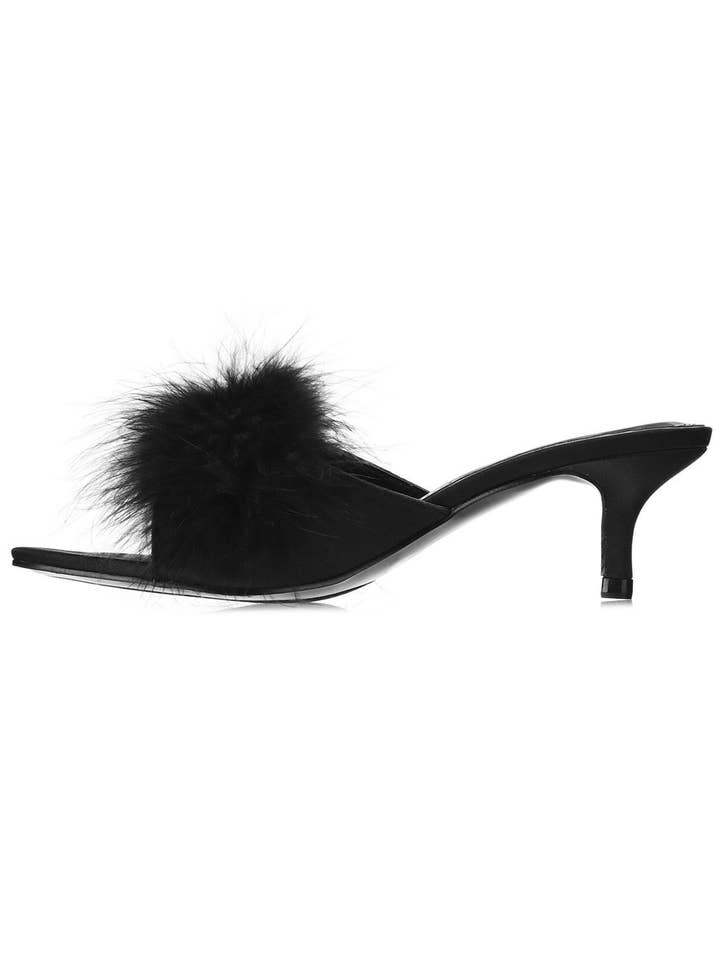 Women's Mona Marabou Hard Sole Slender Heel Slipper for wholesale by Infinity Classics International Inc.
