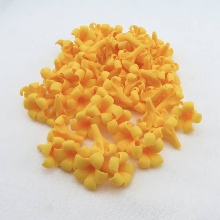 OpalHaus - Wholesale Craft Supplies - Puakenikeni Clay Flowers, Orange Yellow Flowers, Handmade3