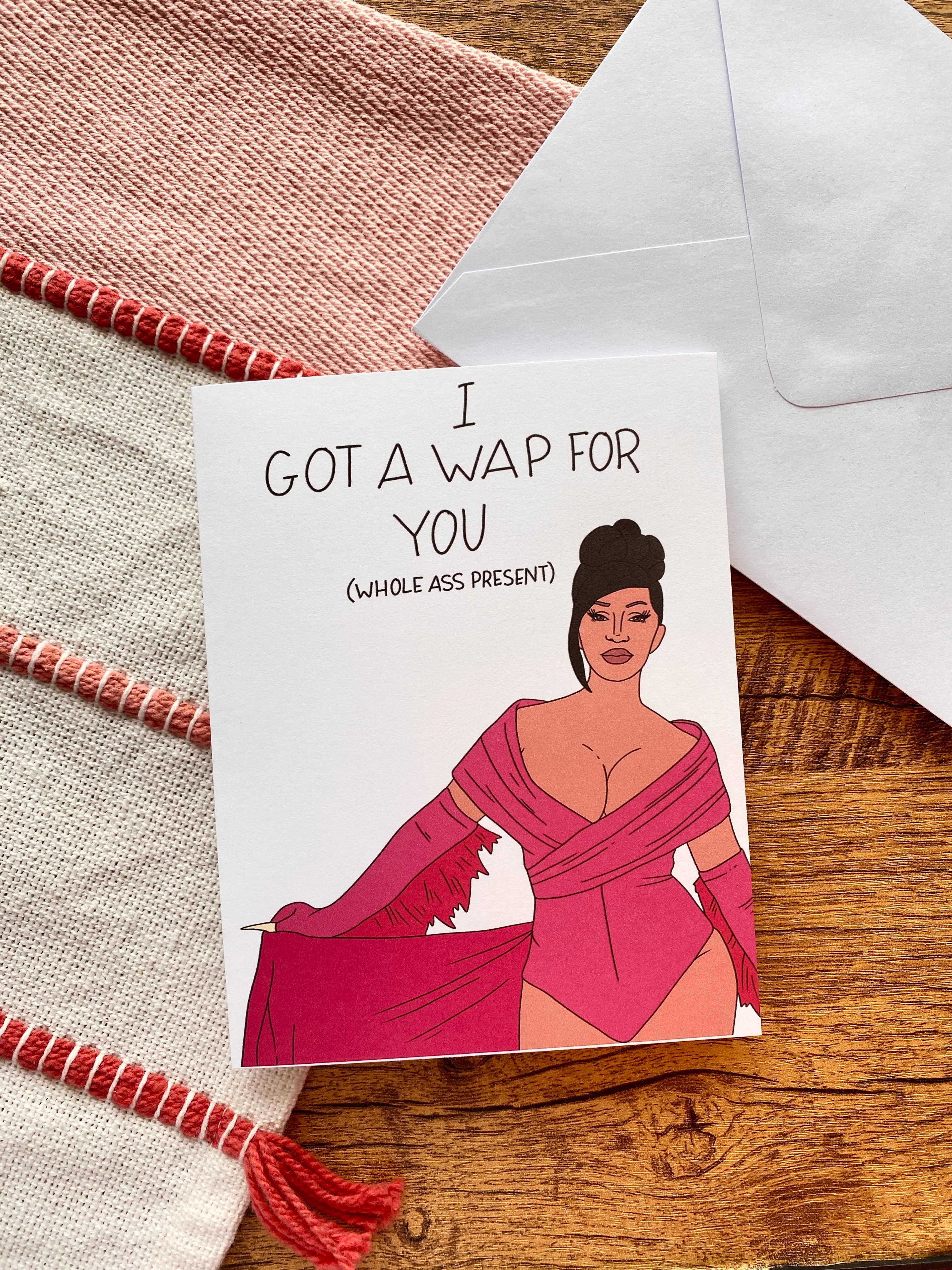 Tess Givnish Artist - Wholesale Everyday Greeting Card - I Got A WAP For You Greeting Card