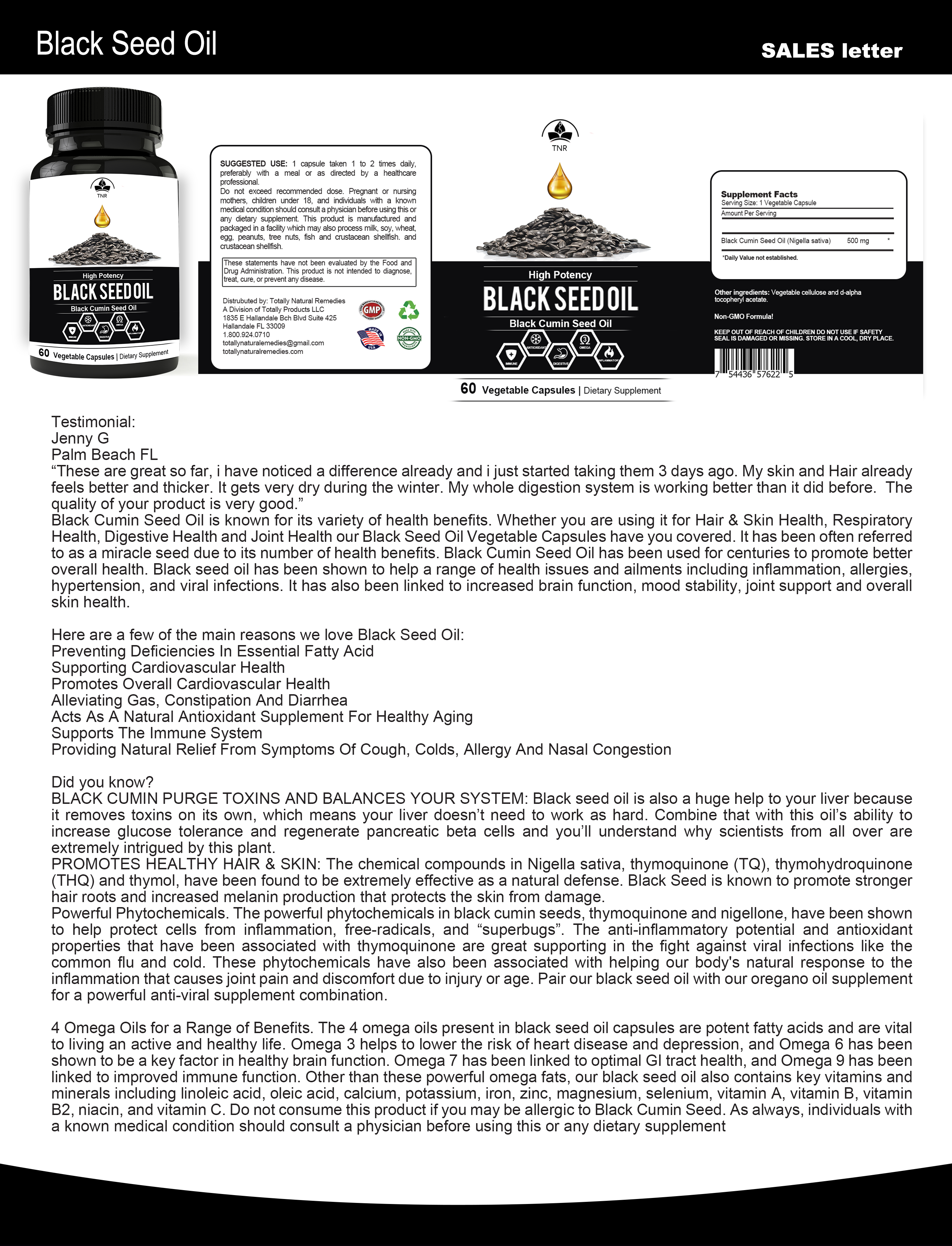 Totally Products - Venta al por mayor Suplementos/vitaminas para beber - Aceite de semillas de comino negro de alta potencia4