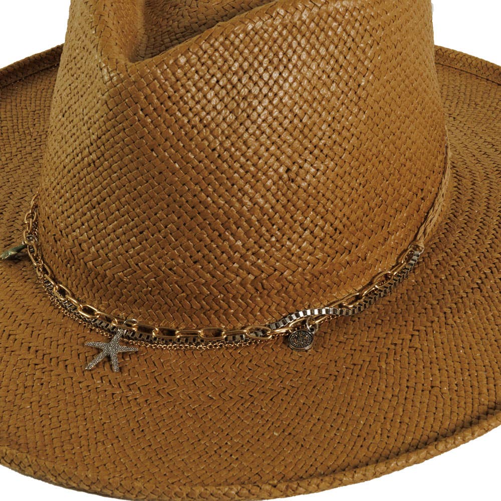 American Hat Makers - Wholesale Bandana - Unisex - Chain Twine with Trinkets Hat Band - Style Roux2