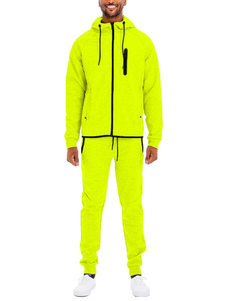 WEIV - Wholesale Tracksuit - Men's - Solid Dynamic Active Track Suit Cotton Poly Blend Track Set9