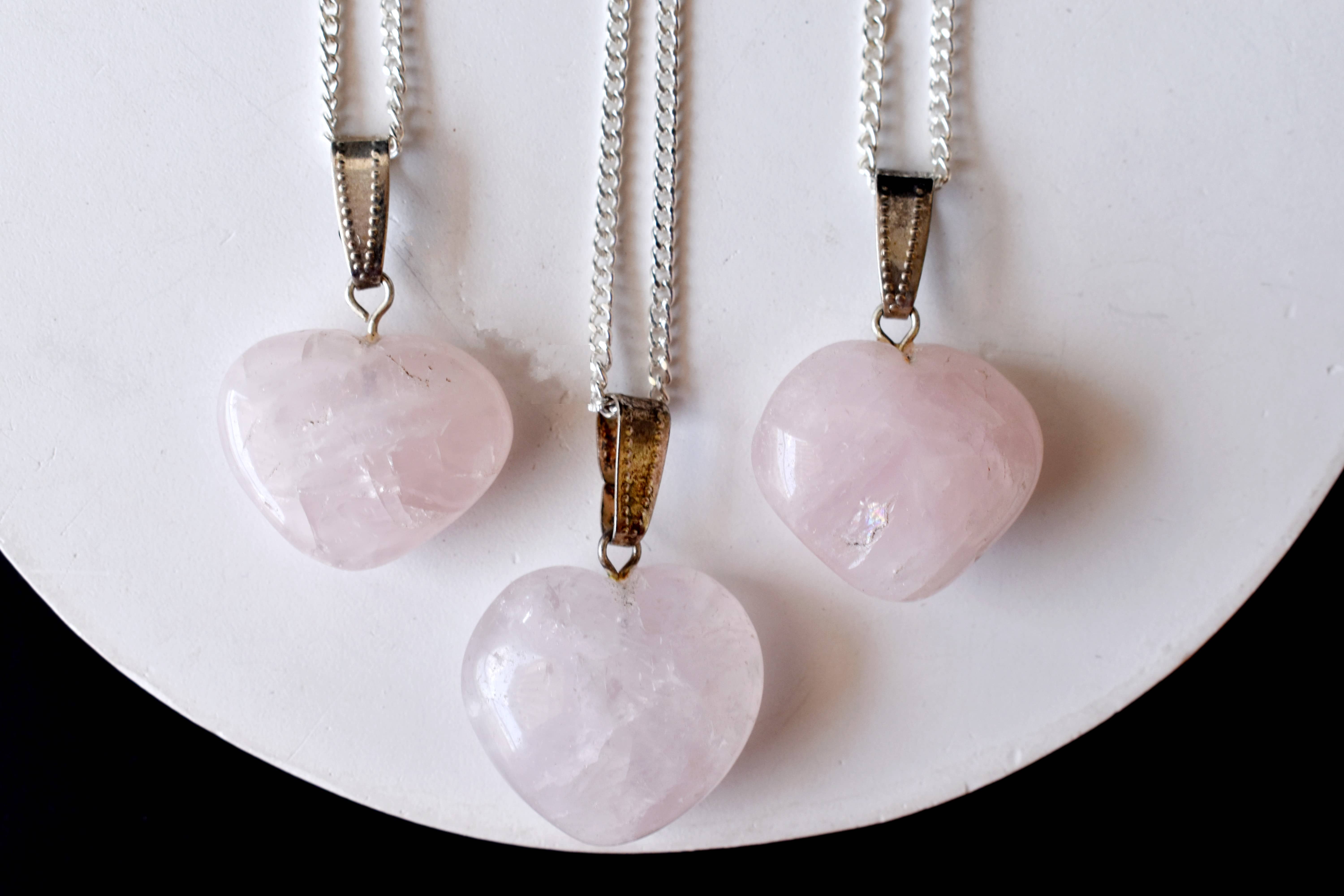 Soothing Crystals - Wholesale Pendant/Charm Necklace - Crystal Heart Pendant | Rose Quartz | Healing Stone Jewelry4