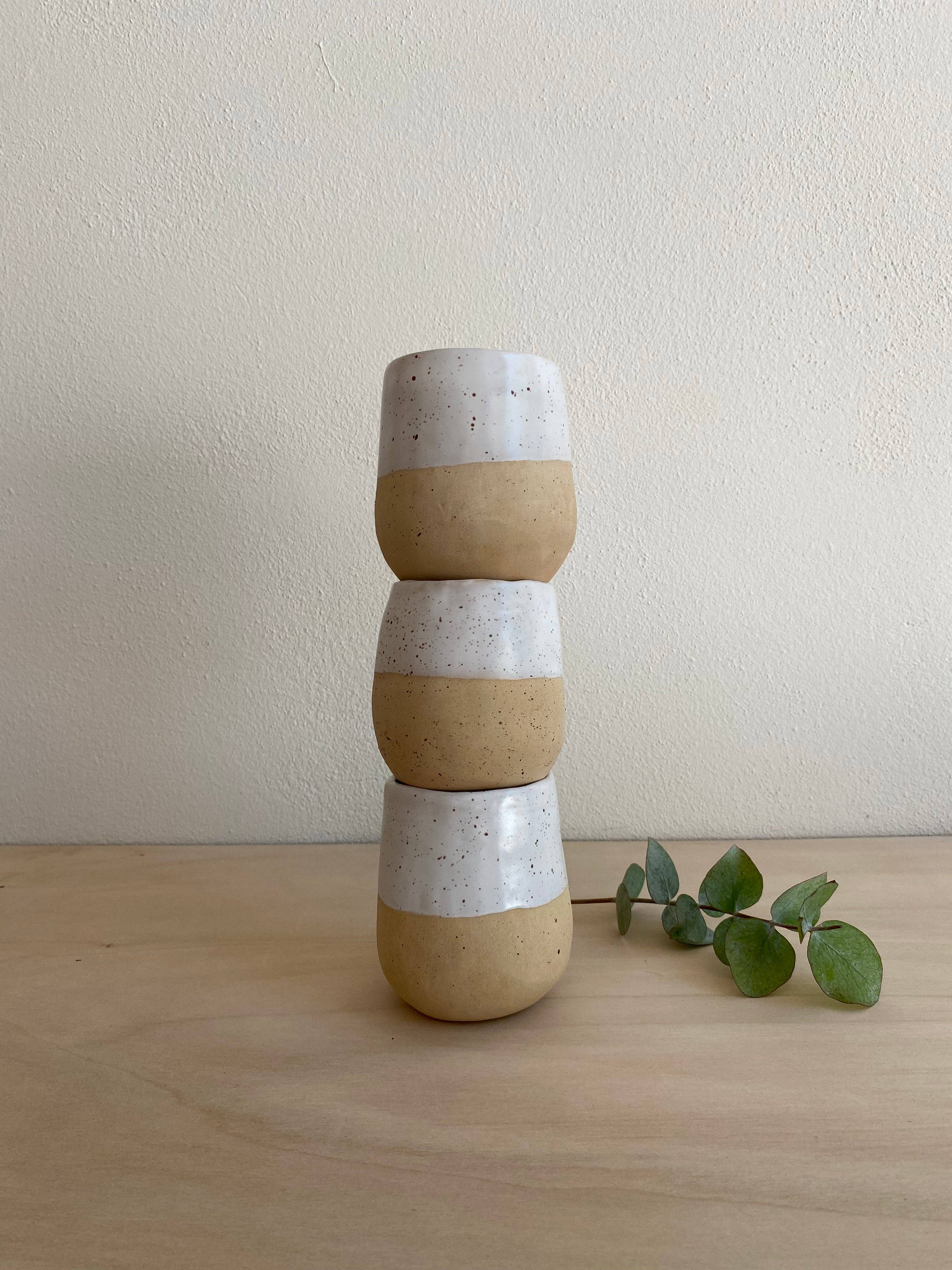 mynt ceramics - Wholesale Drinking Glass/Cup - Tumbler in Mat White and Speckles | Handmade Ceramic2