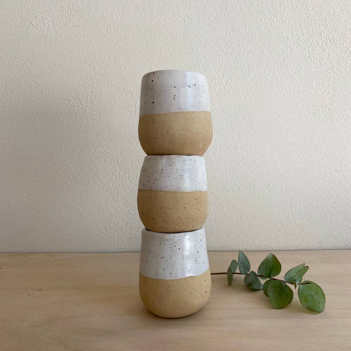 mynt ceramics - Wholesale Drinking Glass/Cup - Tumbler in Mat White and Speckles | Handmade Ceramic2