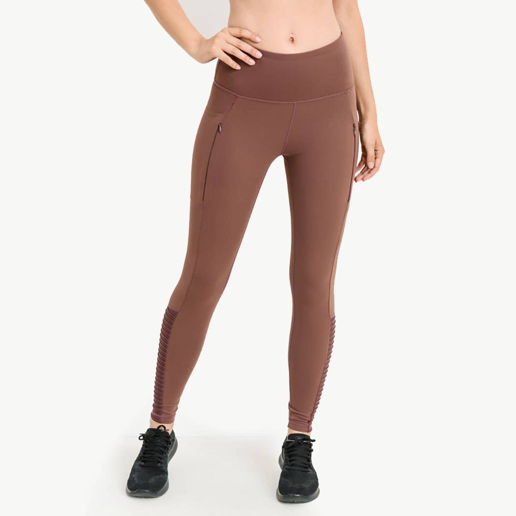 Mono B – wholesale Athletic/lounge leggings – Women's – Highwaist Zipper Pocket Moto Mesh Full Leggings3