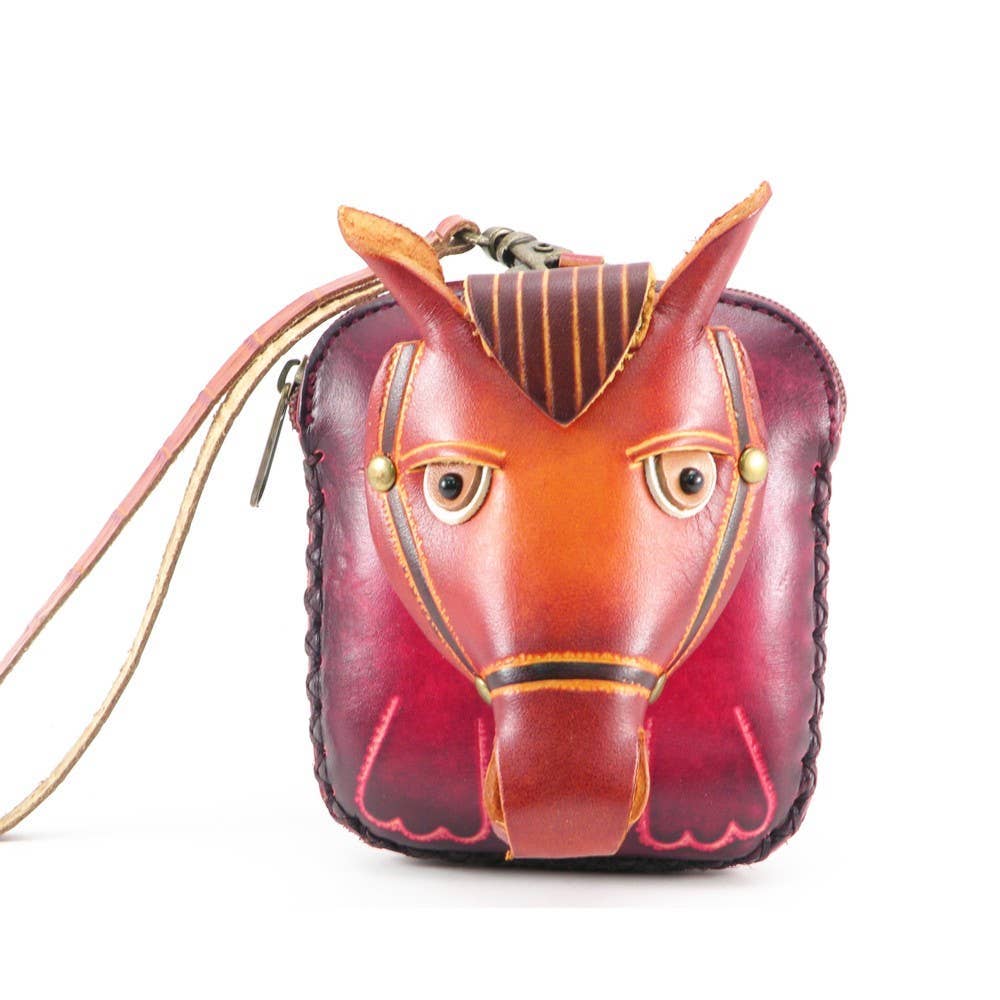 Sunflower Handmade leather inc - Vente Bracelets - Pochette pour poignet avec animaux assortis / porte-monnaie légèrement plus grand3