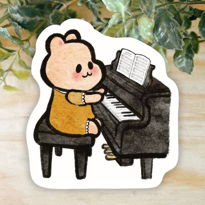 Pianista Hammy Sticker | Resistente às Intempéries e à Máquina de Lavar Loiça (Cópia) por atacado de Seenee Scribbles