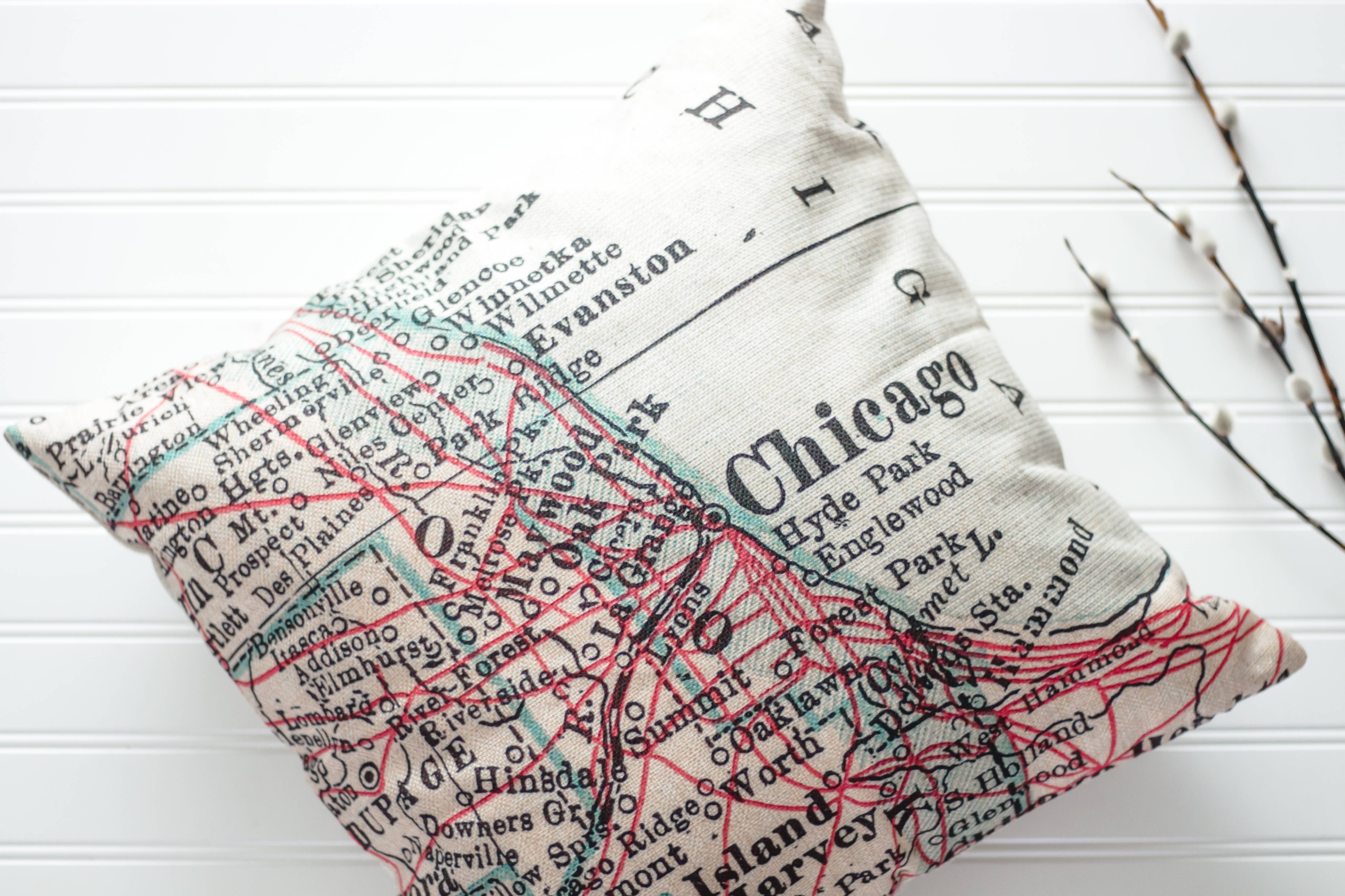 Daisy Mae Designs - Wholesale Throw/Decorative Pillow - Napa Valley Map Pillow – 18" Square Throw Pillow3